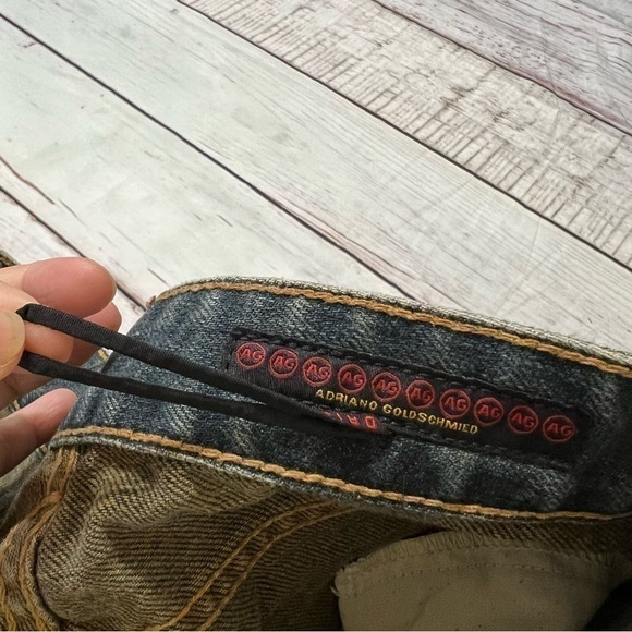 AG ADRIANO GOLDSCHMIED boot cut jeans dirty wash denim size 27 Y2K Vintage EUC - Picture 4 of 14